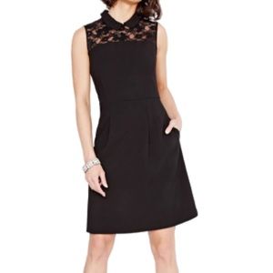 RW&Co Fit and Flare Black Dress w Lace Yoke